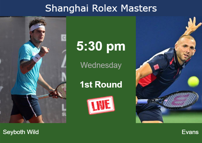 How to watch Seyboth Wild vs. Evans on live streaming in Shanghai on Wednesday Tuesday Live Streaming Thiago Seyboth Wild vs Daniel Evans