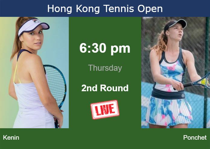 How to watch Kenin vs. Ponchet on live streaming in Hong Kong on Thursday