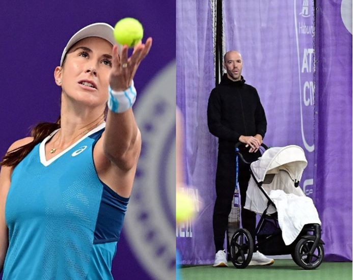 Belinda Bencic wins first match after 13 months of break and celebrates with her boyfriend and daughter