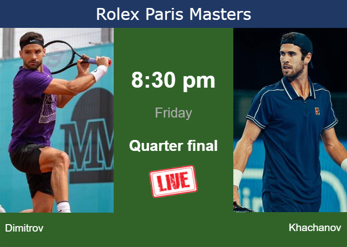 Friday Live Streaming Grigor Dimitrov vs Karen Khachanov