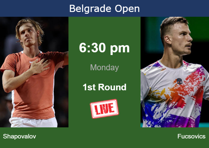 Monday Live Streaming Denis Shapovalov vs Marton Fucsovics