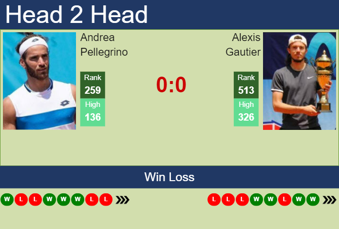 H2H, prediction of Andrea Pellegrino vs Alexis Gautier in Helsinki Challenger with odds, preview, pick | 5th November 2024