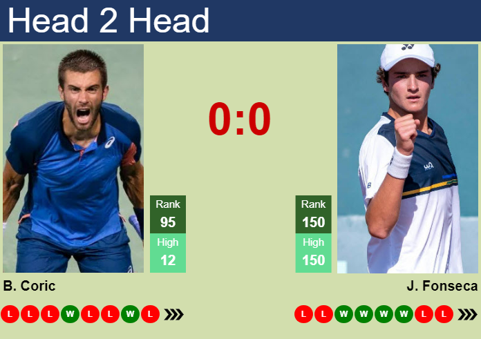 H2H, prediction of Borna Coric vs Joao Fonseca in Helsinki Challenger with odds, preview, pick | 5th November 2024