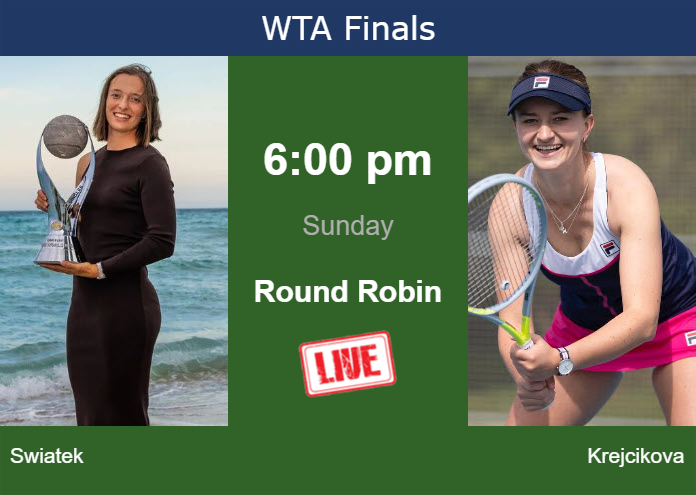 How to watch Swiatek vs. Krejcikova on live streaming in Riyadh on Sunday Saturday Live Streaming Iga Swiatek vs Barbora Krejcikova