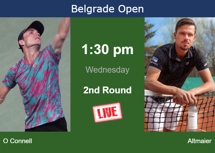 How to watch O Connell vs. Altmaier on live streaming in Belgrade on Wednesday Wednesday Live Streaming Christopher O Connell vs Daniel Altmaier