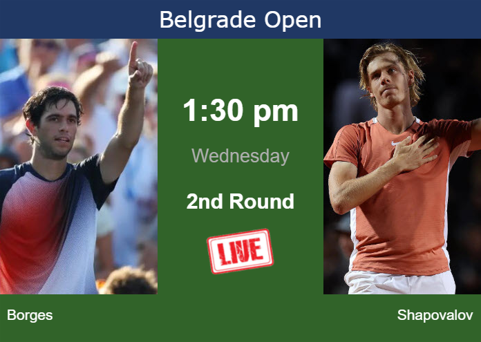 Wednesday Live Streaming Nuno Borges vs Denis Shapovalov