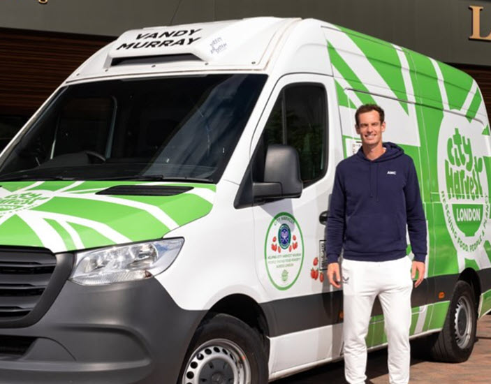 Andy Murray signs ‘Vandy Murray van’ sponsored by Wimbledon Foundation that provides meals to Londoners