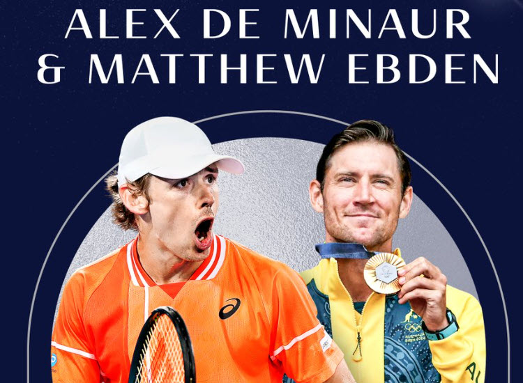 Alex de Minaur and Matt Ebden share Newcombe Medal