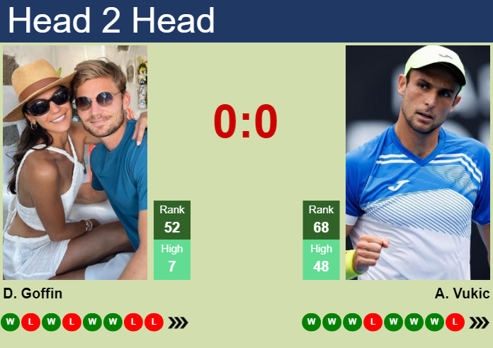 Prediction and head to head David Goffin vs. Aleksandar Vukic