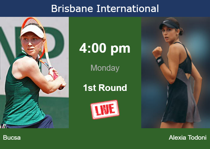 How to watch Bucsa vs. Alexia Todoni on live streaming in Brisbane on Monday Sunday Live Streaming Cristina Bucsa vs Anca Alexia Todoni