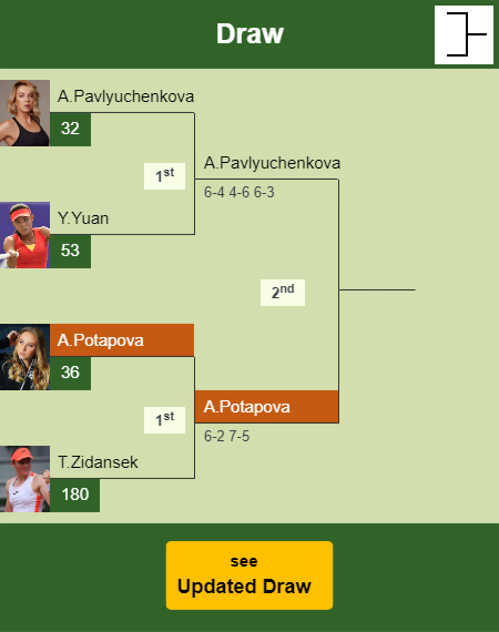 Anastasia Potapova Draw info