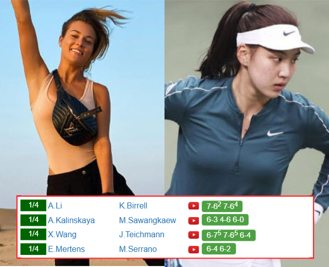 SINGAPORE RESULTS. Anna Kalinskaya, Xinyu Wang, Elise Mertens, Ann Li win on Friday