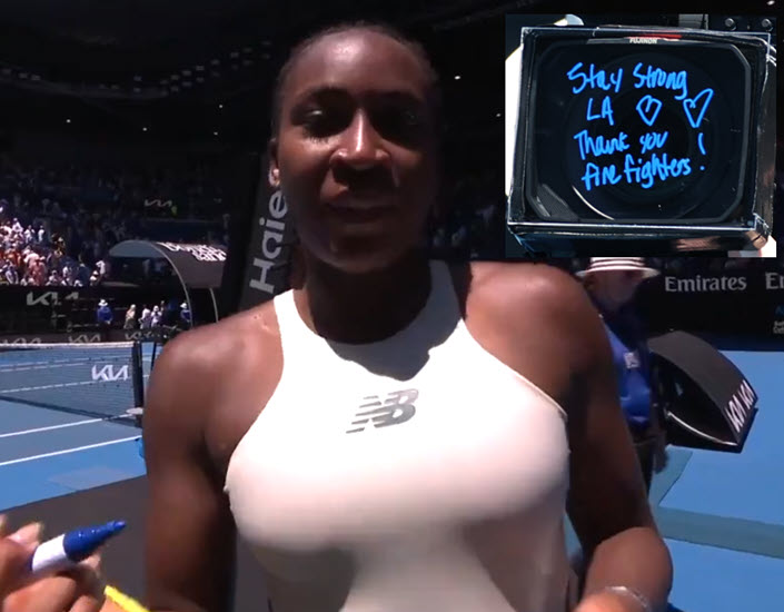 Coco Gauff Supports La Firefighters Coco Gauff Supports La Firefighters