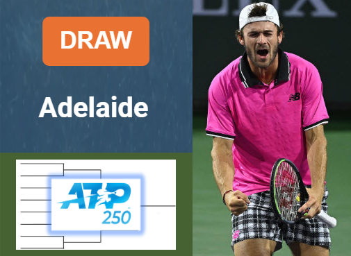 ATP ADELAIDE DRAW, PRIZE MONEY. Paul, Korda, Machac, Lehecka are the leaders