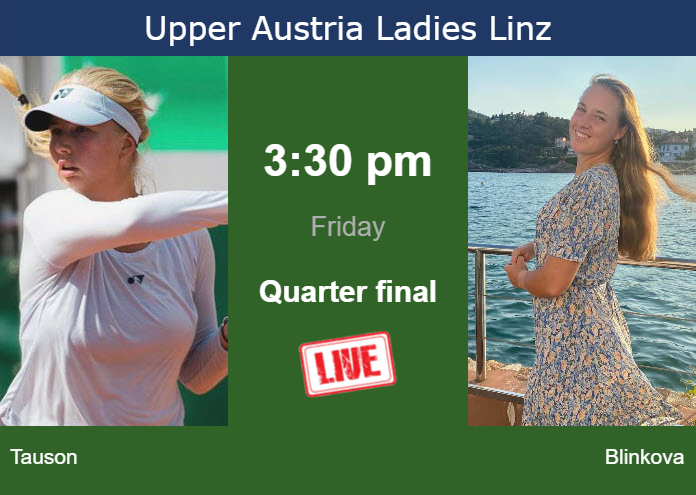 How to watch Tauson vs. Blinkova on live streaming in Linz on Friday