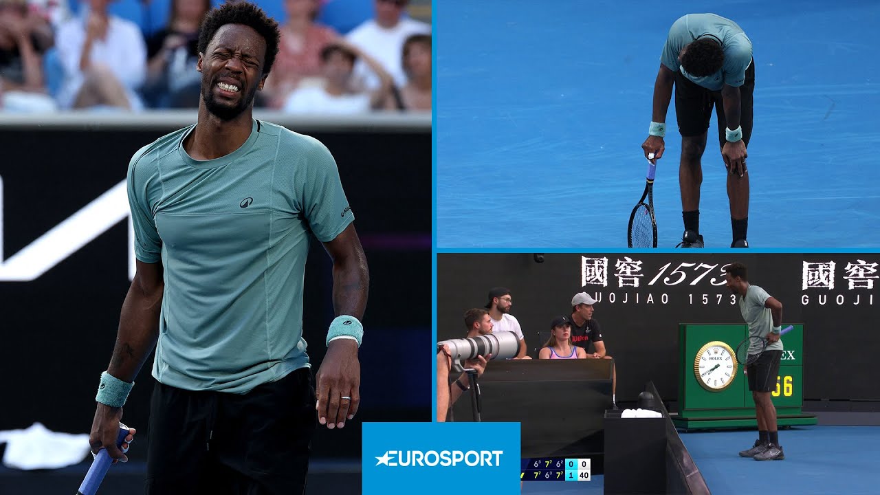 Gael Monfils retires due to injury against Ben Shelton at he Australian Open