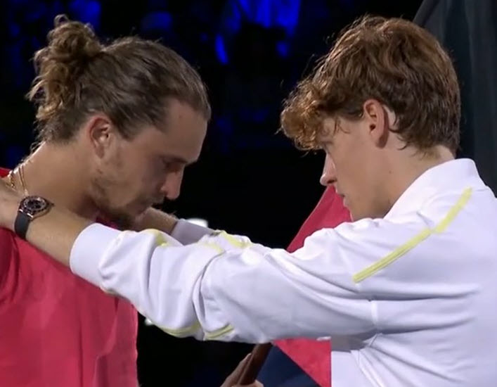 WATCH. Lovely Jannik Sinner consoles Zverev after winning the Australian Open