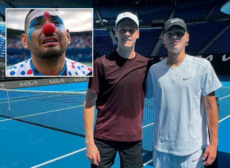 Kyrgios heavily criticized for comments on Hewitt’s son training with Jannik Sinner