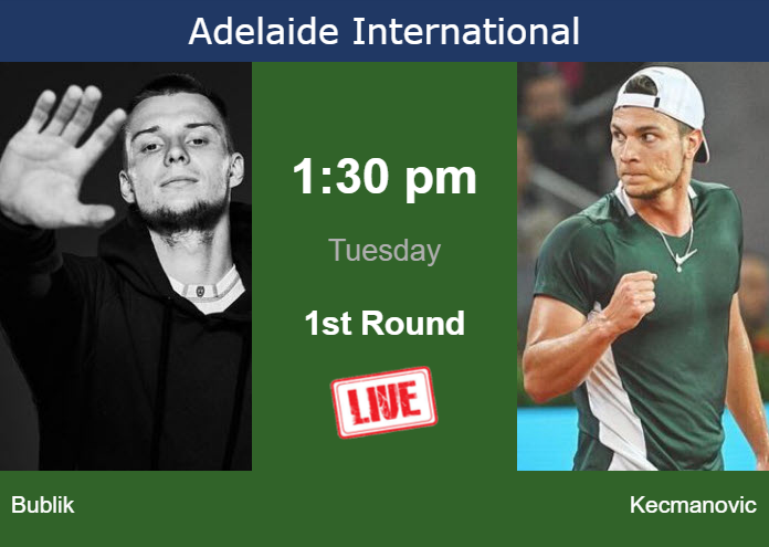 Monday Live Streaming Alexander Bublik vs Miomir Kecmanovic