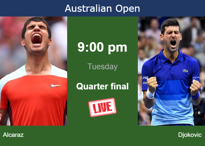 How to watch Alcaraz vs. Djokovic on live streaming at the Australian Open on Tuesday