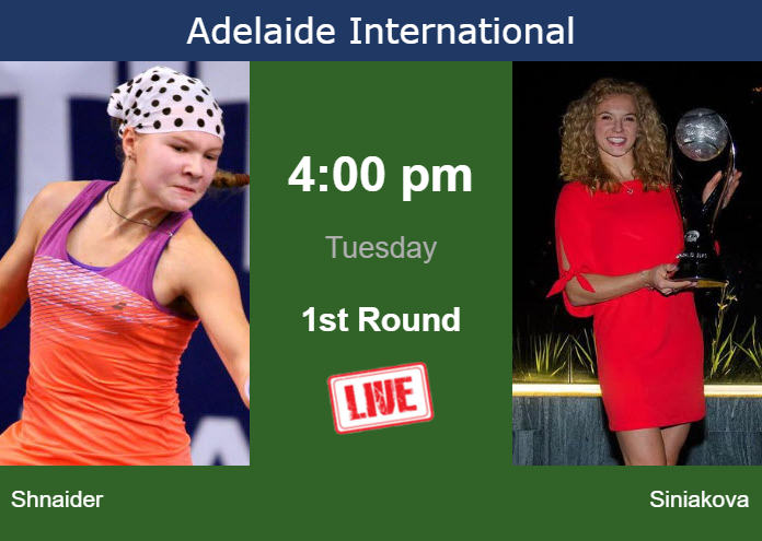 Monday Live Streaming Diana Shnaider vs Katerina Siniakova