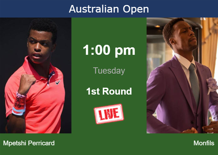 How to watch Mpetshi Perricard vs. Monfils on live streaming at the Australian Open on Tuesday