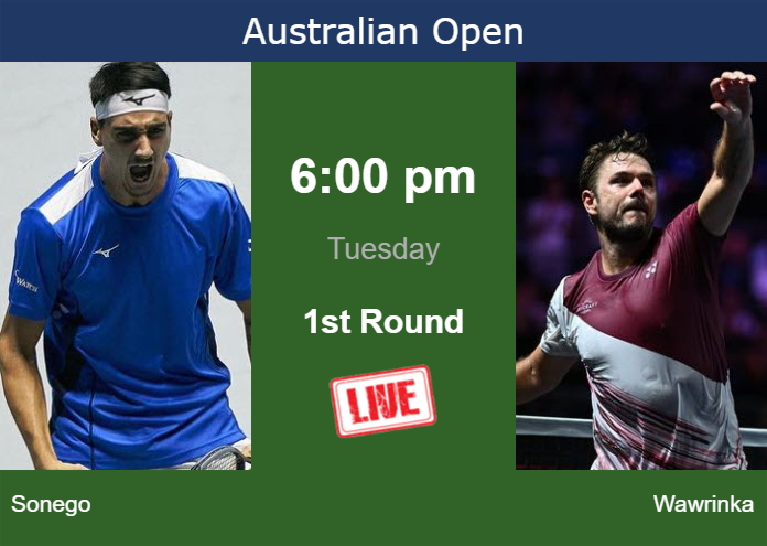 How to watch Sonego vs. Wawrinka on live streaming at the Australian Open on Tuesday