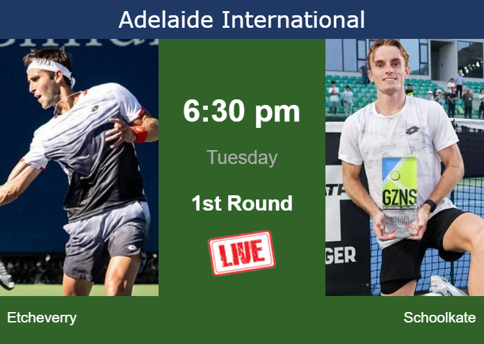 Monday Live Streaming Tomas Martin Etcheverry vs Tristan Schoolkate