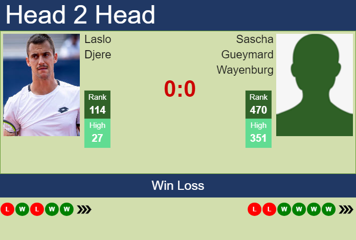 H2H, prediction of Laslo Djere vs Sascha Gueymard Wayenburg in Quimper Challenger with odds, preview, pick | 24th January 2025