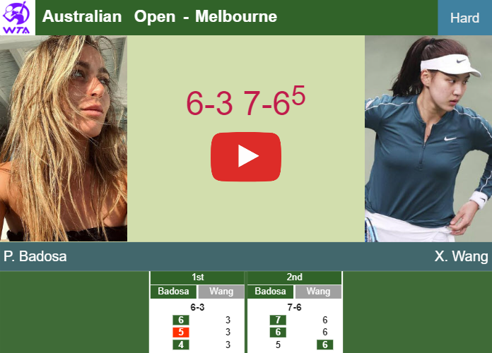 Paula Badosa ousts Wang in the 1st round at the Australian Open – AUSTRALIAN OPEN RESULTS. HIGHLIGHTS