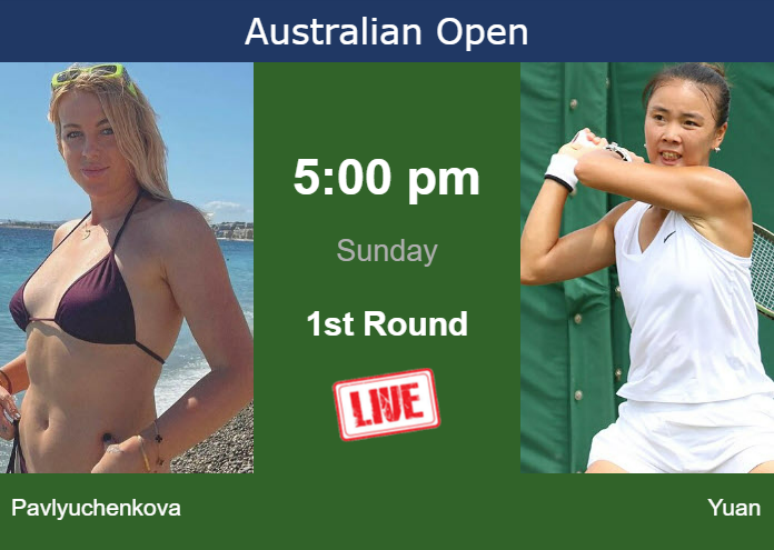 How to watch Pavlyuchenkova vs. Yuan on live streaming at the Australian Open on Sunday