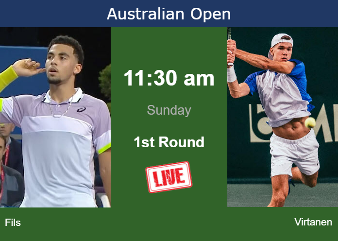 How to watch Fils vs. Virtanen on live streaming at the Australian Open on Sunday