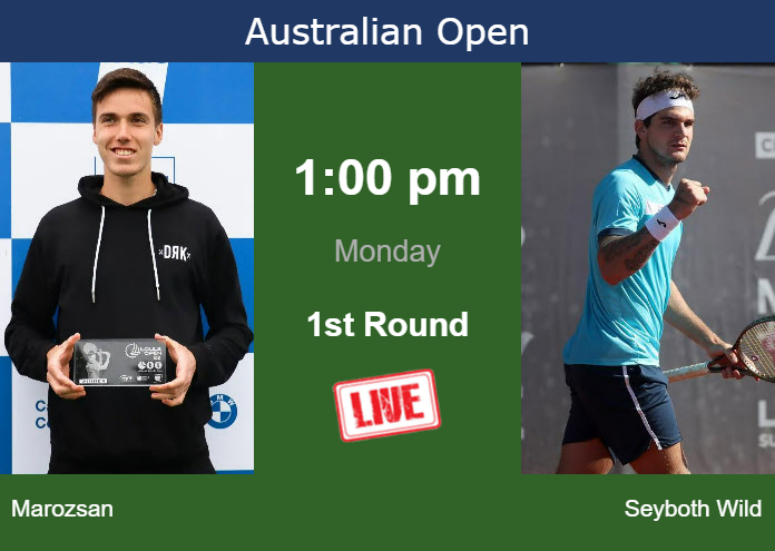 How to watch Marozsan vs. Seyboth Wild on live streaming at the Australian Open on Monday Saturday Live Streaming Fabian Marozsan vs Thiago Seyboth Wild