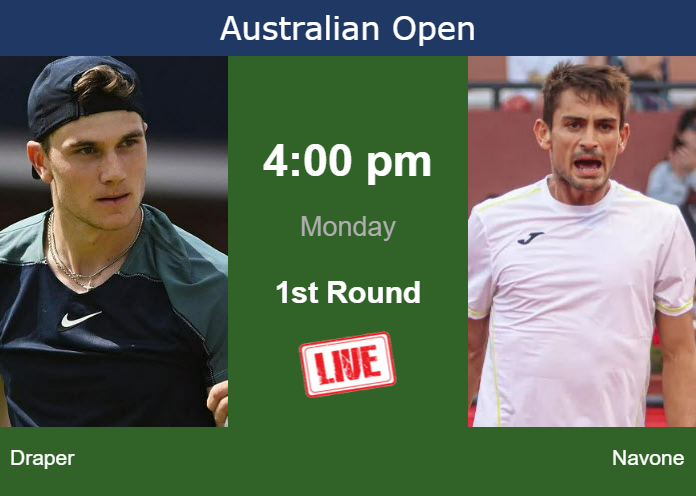 Saturday Live Streaming Jack Draper vs Mariano Navone