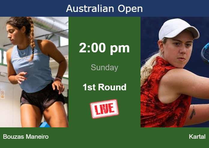 How to watch Bouzas Maneiro vs. Kartal on live streaming at the Australian Open on Sunday