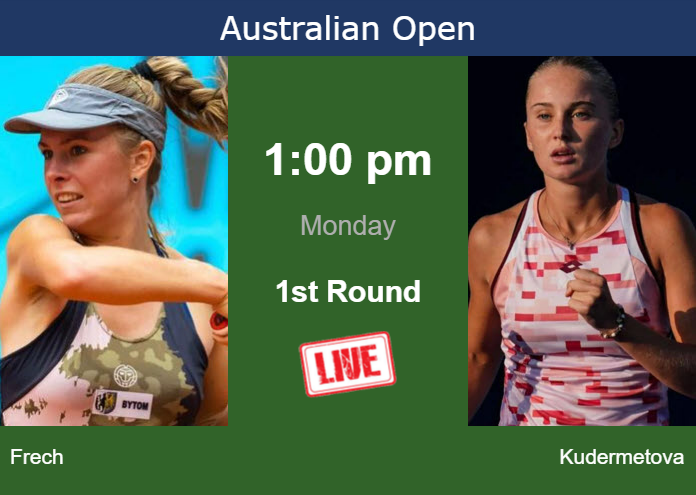 How to watch Frech vs. Kudermetova on live streaming at the Australian Open on Monday