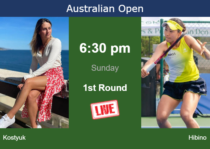 How to watch Kostyuk vs. Hibino on live streaming at the Australian Open on Sunday