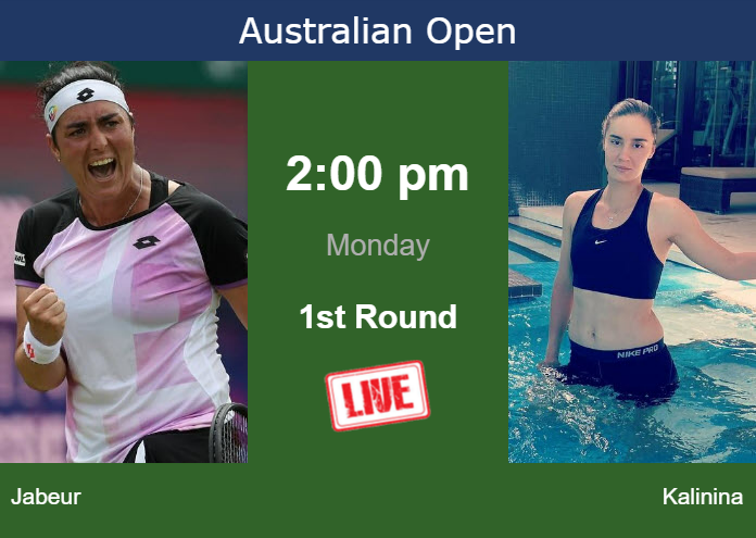 How to watch Jabeur vs. Kalinina on live streaming at the Australian Open on Monday