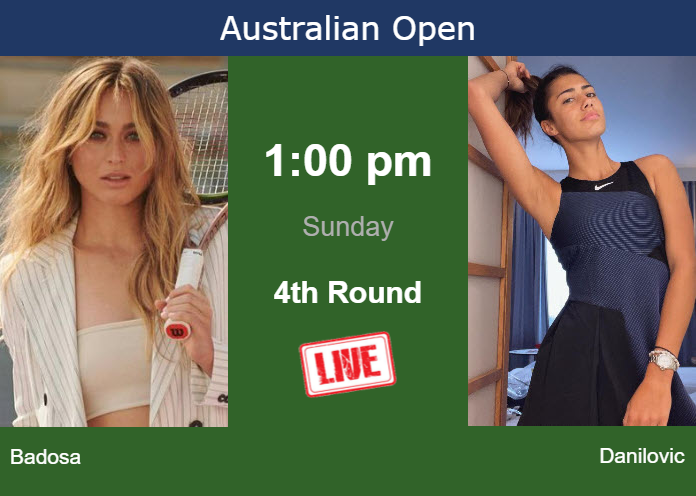 How to watch Badosa vs. Danilovic on live streaming at the Australian Open on Sunday