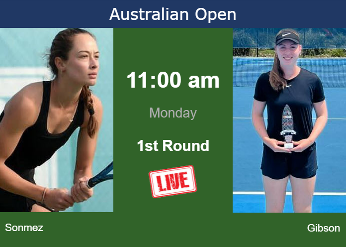 How to watch Sonmez vs. Gibson on live streaming at the Australian Open on Monday