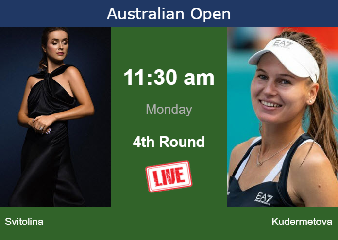 How to watch Svitolina vs. Kudermetova on live streaming at the Australian Open on Monday