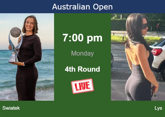 How to watch Swiatek vs. Lys on live streaming at the Australian Open on Monday