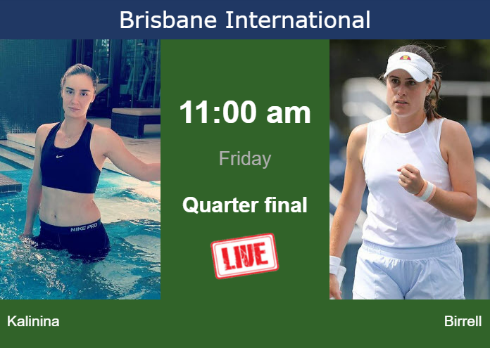 Thursday Live Streaming Anhelina Kalinina vs Kimberly Birrell