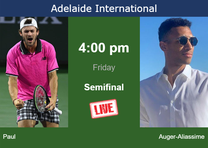 Thursday Live Streaming Tommy Paul vs Felix Auger-Aliassime
