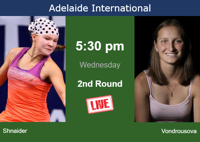 Tuesday Live Streaming Diana Shnaider vs Marketa Vondrousova