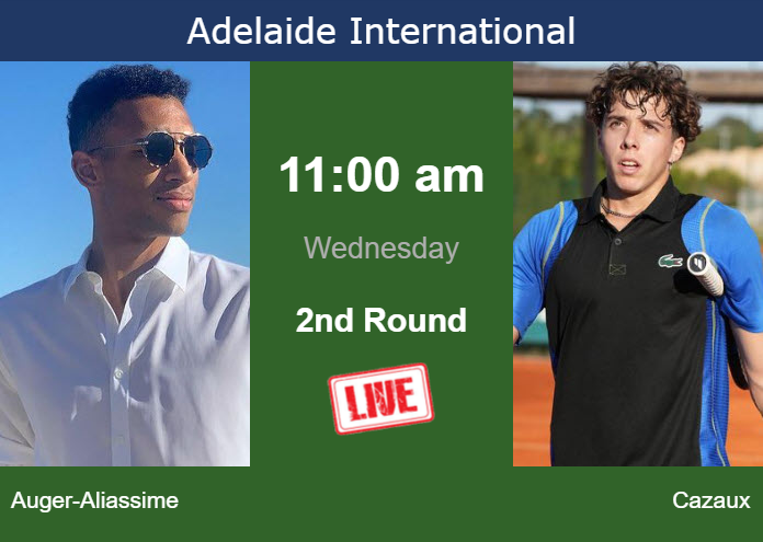 Tuesday Live Streaming Felix Auger-Aliassime vs Arthur Cazaux