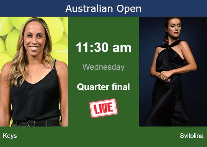 Tuesday Live Streaming Madison Keys Vs Elina Svitolina Tuesday Live Streaming Madison Keys vs Elina Svitolina