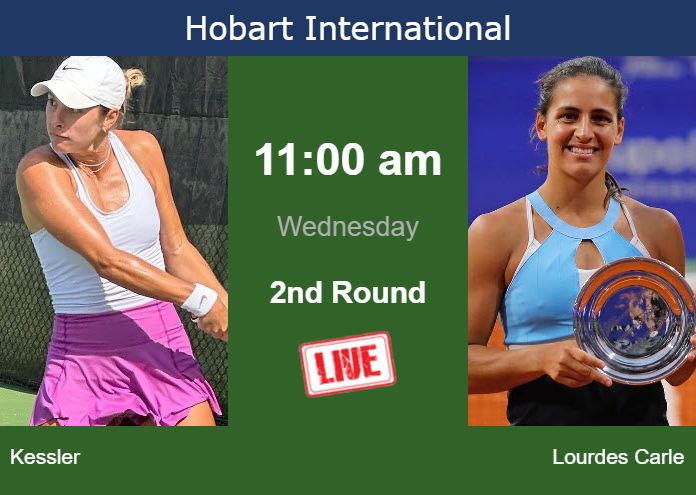 How to watch Kessler vs. Lourdes Carle on live streaming in Hobart on Wednesday