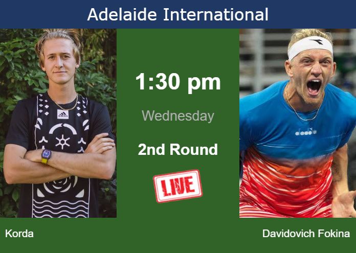 Tuesday Live Streaming Sebastian Korda vs Alejandro Davidovich Fokina