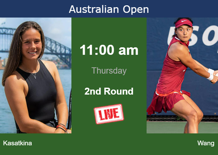 How to watch Kasatkina vs. Wang on live streaming at the Australian Open on Thursday